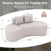 78.5 Inch Modern Floor Couch Upholstered Curved Sofa Grey