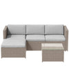 Rattan Garden Furniture Set Corner Sofa Lounger Outdoor Patio Table Chairs Kahki