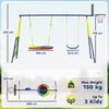 Adjustable 4-in-1 Kids Swing Set with Saucer Swing Basketball Hoop Football Goal