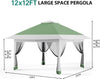 12x12FT Pop-Up Canopy with Mosquito Netting Outdoor Patio Canopy Tent Waterproof