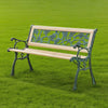 Garden Bench Outdoor Wooden 3 Seater Rose Lattice Cast Iron Legs Patio Park Seat