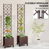 Raised Garden Bed with Trellis, Self Watering Outdoor Planter Box with Wheels