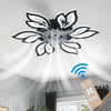 Ceiling Fan Light LED 3-Color Dimmable Chandelier Lamp W/ Bluetooth APP Control