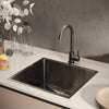 1.0 Large Super Deep Single Bowl Square Stainless Steel Kitchen Sink & Waste Kit