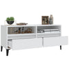 ShCuShan TV Cabinet White 100x34.5x44.5 Engineered Wood,Modern TV Cabinet F7L2