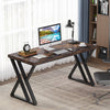 Writing Computer Desk, 140CM Home Office Executive Desk with Z-Shaped Metal Leg