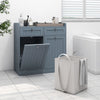 Double Tilt-Out Laundry Hamper Cabinet with 2 Drawers-Grey