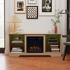 Fireplace & TV Stand Combine Set Electric Fire Heater Console Cabinet LivingRoom