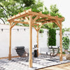 3 x 3 m Wooden Pergola Kit, Garden Gazebo Shelter for Climbing Vines, Dark Brown