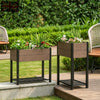 Raised Garden Bed Elevated Planter Box w/ Drainage Holes & Shelf, HDPE,85cm High