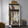 Industrial Wooden Wardrobe With Hanging Rail Shelf Clothes Storage Organiser