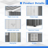 Garden Shed 10x10FT Steel Apex Tool Equipment Organize W/Window Door Grey