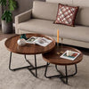 Nesting Coffee Tables Set of 2 Round Stacking Sofa Side Tables for Living Room