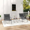 3 Piece Outdoor Patio Metal Chair & Coffee Table Set Bistro Set