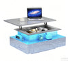 High Gloss LED Coffee Table With Storage Wooden 2 Drawer Living Room Furniture