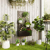 Metal Raised Garden Bed with Trellis Outdoor Elevated Planter Box Black New