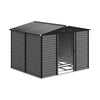 Wood Effect Garden Storage House with 2 Sliding Doors Outdoor Metal Sheds 10x8ft