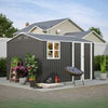 Garden Shed With Window Doors Outdoor Steel Apex Roof Tool Foundation