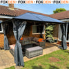Heavy Duty Gazebo Metal 4 x 3m Outdoor Garden Shelter Hard Top Roof Patio Canopy