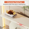 100cm Console Table with Geometric Base,Wood Entryway Sofa Table for Living Room
