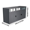 Dark Grey Galvanized Steel Outdoor Storage Shed with Multiple Doors