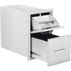 Outdoor Kitchen Cabinet Stainless Steel 2 Drawer w/Paper Towel Holder BBQ Island