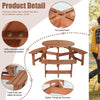 Picnic Table Set With 6 Seater BBQ Beach Bench Outdoor Deck Wooden Round Brown