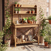 Wooden Garden Workstation with Bottom Storage Shelf