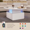 Coffee Table with LED Lights Wood 2 Drawers Storage Center Table for Living Room