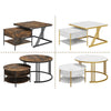 Set of 2 Nesting Coffee Tables Round Stacking Sofa Side Tables for Living Room