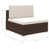 Outdoor Lounge Set 24 Pieces Poly Rattan Garden Sofa Seat Brown/Black