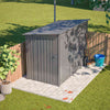 BIRCHTREE 4 x 8FT Bike Shed Metal Garden Shed Lockable Motorbike Bicycle Storage