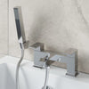 Modern Chrome Bathroom Bath Shower Mixer Filler Tap Brass Square Handset Hose