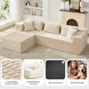 Boneless Couch Compressed Boneless Sofa L-Shap Modular Sectional w/ Left Chaise