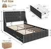Full Size Bed Frame with Charging Station, Storage 4 Drawers and Headboard🔥