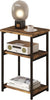 Sofa Side Table 3-Tier End Table Bedside Table with Metal Frame Nightstand