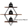 Wall Mounted Floating Shelves Wood Partition Storage Geometric Open Wall Rack UK