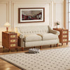 Solid Wood End Table with 3 Drawers, Narrow Sofa Side Table for Living Room
