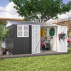 Garden Shed With Window Doors Outdoor Steel Apex Roof Tool Foundation