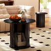 40CM/60CM Coffee Table Round Wood Side Table Sets With Hidden Storage Walnut