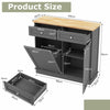 Kitchen Trash Cabinet Freestanding Recycling Cabinet Tilt Out Trash Bin Grey