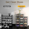 12x Stackable Foldable Boxes Trainers Organiser Clear Plastic Shoe Storage Box