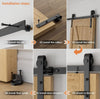 8FT/243cm Sliding Barn Wood Door Hardware Closet Track Kit Single Door Black