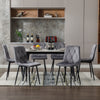 4/6X Dining Chairs Set Velvet Padded Seat Metal Legs Home Kitchen Office