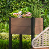 Elevated Raised Garden Bed with Storage Shelf Wood Look Planter Garden Pot Boxes