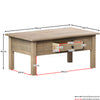 Wood Coffee Table With Storage Drawer Solid Pine Wax Living Room Furniture