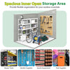 Triple Door Garden Storage Shed Galvanized Steel Sloped Roof Backyard Bike Tool