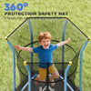 Kids Trampoline Mini Bouncer with Enclosure Safety Net For Ages 3-10 Years - Blu