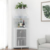 Corner Bar Cabinet with Wine Rack & Glass Holder,4 Tier Bar Unit with Mesh Door