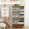 Slim Shoe Storage Cabinet with 3 Drawers and Adjustable Shelves for Hallway